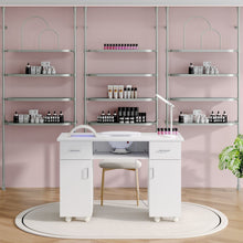 Load image into Gallery viewer, 120cm Wide Wheeled Manicure Table with Electric Dust Extractor Dressing Tables Living and Home