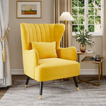 Load image into Gallery viewer, Comfortable Velvet Wingback Armchair with Cushion Wingback Chairs Living and Home