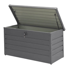 Load image into Gallery viewer, 350L Grey Metal Outdoor Garden Storage Box Lockable Garden Storage Boxes Living and Home