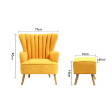 Load image into Gallery viewer, Occasion Faux Wool Wingback Chair Padded Armchair and Footstool Wingback Chairs Living and Home
