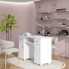 Load image into Gallery viewer, 120cm Wide Wheeled Manicure Table with Electric Dust Extractor Dressing Tables Living and Home