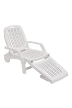 Load image into Gallery viewer, 193cm D Outdoor Folding Lounge Chair Recliner with Wheels Sunloungers Living and Home