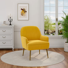Load image into Gallery viewer, Leisure Velvet Armchair with Gold-plated Metal Legs Other Occasional Chairs Living and Home