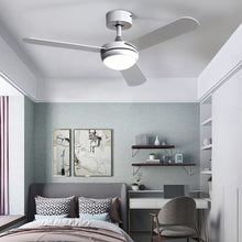 Load image into Gallery viewer, Silver 3 Blade Ceiling Fan with LED Lamp & Remote Control 42Inch Ceiling Fans Living and Home