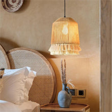 Load image into Gallery viewer, Lightsin Rustic Elegance Tassel and Hemp Rope Pendant Light Lightsin