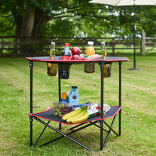 Load image into Gallery viewer, Livingandhome Protable Camp Table with Cupholders