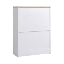 Load image into Gallery viewer, Livingandhome Wooden 2 Drawer Flip Down Shoe Cabinet