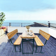 Load image into Gallery viewer, Rustic Wooden Folding Garden Bench Table Set Benches Living and Home