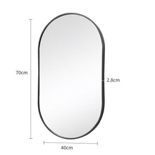 Load image into Gallery viewer, Modern Oval Metal Wall Mirror Black Bathroom Mirrors Living and Home