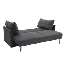 Load image into Gallery viewer, Grey 3-Seater Sleeper Sofa Bed polyester/corduroy Living and Home