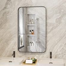 Load image into Gallery viewer, 80/122cm W Aluminum Frame Bathroom Vanity Wall Mirror with Rounded Corner Bathroom Mirrors Living and Home