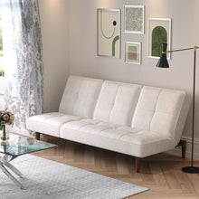 Load image into Gallery viewer, Faux Suede 3 Seater Upholstered Sofa Bed with Wood Legs Living and Home