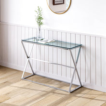Load image into Gallery viewer, Modern Glass Rectangular Side Table with Metal Base Living and Home