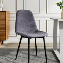 Load image into Gallery viewer, Set of 2 Velvet Upholstered Dining Chairs Rhombus Patterned Back Living and Home