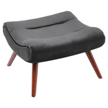 Load image into Gallery viewer, Black Modern Curved Velvet Lounge Chair with Footstool Lounge Chairs Living and Home