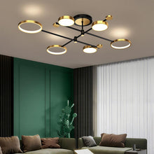 Load image into Gallery viewer, Lightsin Sleek Modern Brass and Black Circular LED Ceiling Light Lightsin