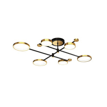 Load image into Gallery viewer, Lightsin Sleek Modern Brass and Black Circular LED Ceiling Light Lightsin