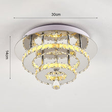 Load image into Gallery viewer, Stacked LED Ceiling Light with Crystal Rims Ceiling Light Living and Home