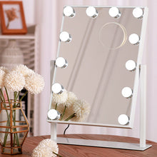 Load image into Gallery viewer, Adjustable Large Rectangular Lighted Makeup Mirror Living and Home White With Magnifier