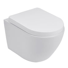 Load image into Gallery viewer, 35cm W White Bathroom Wall Mounted Elongated Toilet Toilet Living and Home