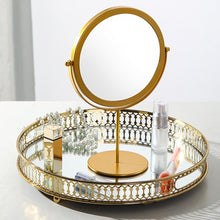 Load image into Gallery viewer, Minimalist Portable Rotating Desktop Mirror Makeup Mirror Living and Home Golden + Silver