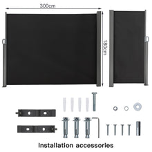 Load image into Gallery viewer, Livingandhome Outdoor Retractable Privacy Side Awning