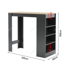 Load image into Gallery viewer, Wooden Bar Table with Open Shelves Living and Home