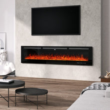 Load image into Gallery viewer, 70/80 Inch Inset Electric Fireplace Built-In Heater with 9 Flame Colour Wall Mounted Fireplaces Living and Home