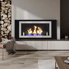 Load image into Gallery viewer, 45 inch Silver Ventless Bio Ethanol Fireplace Recessed Wall Mount Clean Burner Bio Ethanol Fireplaces Living and Home