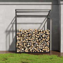 Load image into Gallery viewer, Garden Sanctuary Metal Tube Firewood Rack with PE Cover Roof Garden Sheds Living and Home M SIZE