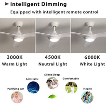 Load image into Gallery viewer, 52inch Reversible Ceiling Fan W/Light Remote Control 3/5 Blades 5 Speed Timer Ceiling Light Living and Home