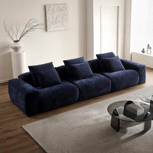 Load image into Gallery viewer, Cottonfy Tofu Block Vintage Chenille Fabric Sofa Stain Resistant Navy Blue Cottonfy UK 300 CM Blue Full-Paid