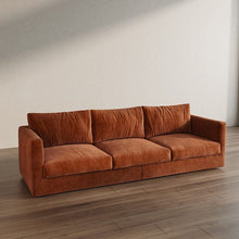 Load image into Gallery viewer, Cottonfy Retro Elegance Luxe Fabric Sofa with Mid-Century Charm Cottonfy UK Red-Preorder 3 Seater