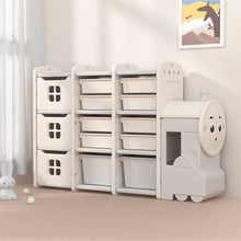 Load image into Gallery viewer, Grey Cute Bus-shaped Storage Shelves Organizer for Kids Shelves & Racks Living and Home Large/ 129cm W