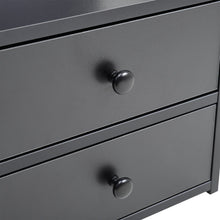 Load image into Gallery viewer, Minimalist Black Wooden Bedside Table with Drawers Cabinets Living and Home