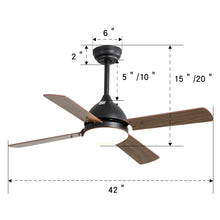 Load image into Gallery viewer, Ceiling Fan Light with LED Lamp & Remote Control 48Inch/42Inch Ceiling Light Living and Home