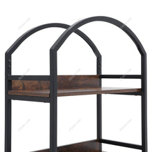 Load image into Gallery viewer, 5-Tier Arched Wooden Bookcase Storage Shelf Living and Home