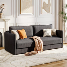 Load image into Gallery viewer, Grey 3-Seater Sleeper Sofa Bed polyester/corduroy Living and Home Polyester