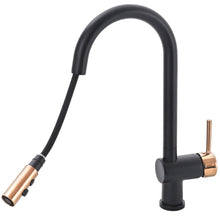 Load image into Gallery viewer, Black Pull Out Single Lever Mono Tap with 2 Jet Options