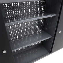 Load image into Gallery viewer, Wall Mounted Lockable Pegboard Tool Cabinet with A Lockable Door Cabinets Living and Home