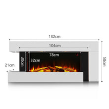 Load image into Gallery viewer, 50 Inch LED Electric Fireplace L Shaped Wall Mounted Electric Fire Fireplaces Living and Home
