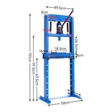 Load image into Gallery viewer, 6/12/20Ton Blue Hydraulic Shop Press with Press Plates Workshop Presses Living and Home