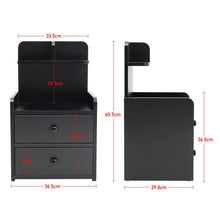 Load image into Gallery viewer, Minimalist Black Wooden Bedside Table with Drawers Cabinets Living and Home
