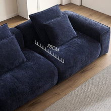 Load image into Gallery viewer, Cottonfy Tofu Block Vintage Chenille Fabric Sofa Stain Resistant Navy Blue Cottonfy UK