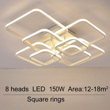Load image into Gallery viewer, 4/6/8 Headers Square LED Ceiling Light Dimmable with Remote Control Ceiling Light Living and Home