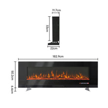 Load image into Gallery viewer, 72 inch Wall Mounted Electric Fireplaces With Remote Control 9 Flame Colours Heater Wall Mounted Fireplaces Living and Home