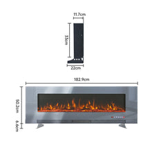 Load image into Gallery viewer, 72 inch Wall Mounted Electric Fireplaces With Remote Control 9 Flame Colours Heater Wall Mounted Fireplaces Living and Home