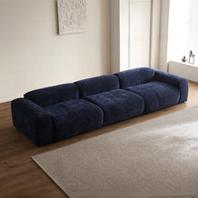 Load image into Gallery viewer, Cottonfy Tofu Block Vintage Chenille Fabric Sofa Stain Resistant Navy Blue Cottonfy UK
