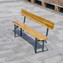 Load image into Gallery viewer, Set of 2 Folding Garden Benches with Backrest Cedar Wood Outdoor Bar Chairs Garden Benches Living and Home
