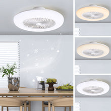 Load image into Gallery viewer, Dia. 55cm Ceiling Fan w/75W LED Light Adjustable 3-Wind Speed Remote Control Ceiling Light Living and Home